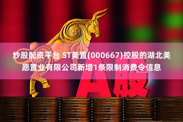 炒股配资平台 ST美置(000667)控股的湖北美愿置业有限公司新增1条限制消费令信息