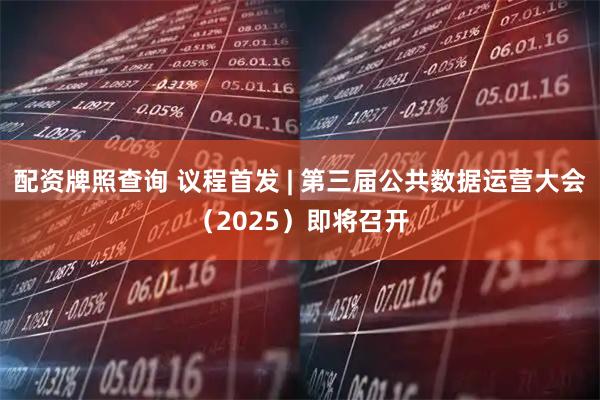 配资牌照查询 议程首发 | 第三届公共数据运营大会（2025）即将召开