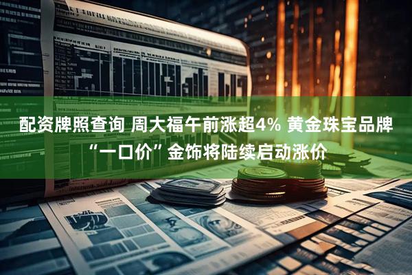 配资牌照查询 周大福午前涨超4% 黄金珠宝品牌“一口价”金饰将陆续启动涨价